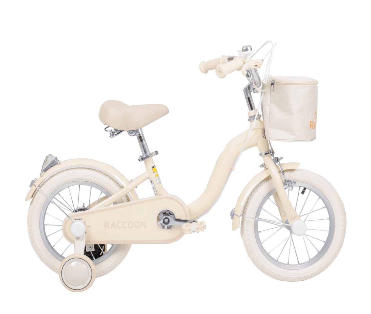 Raccoon Bicycle With Basket 14 Inch Beige TN23R06 14IN — image 1