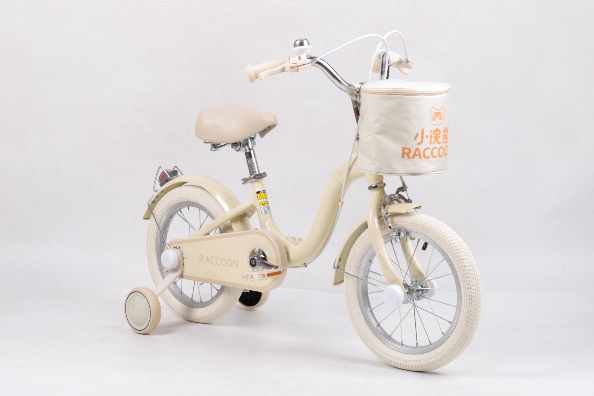 Raccoon Bicycle With Basket 14 Inch Beige TN23R06 14IN - Colorland Toys