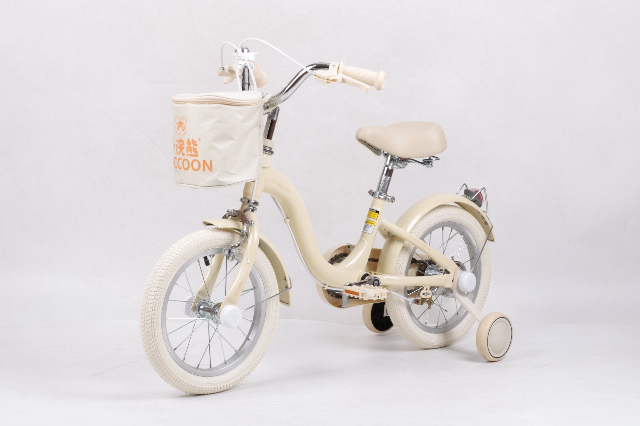 Raccoon Bicycle With Basket 14 Inch Beige TN23R06 14IN - Colorland Toys