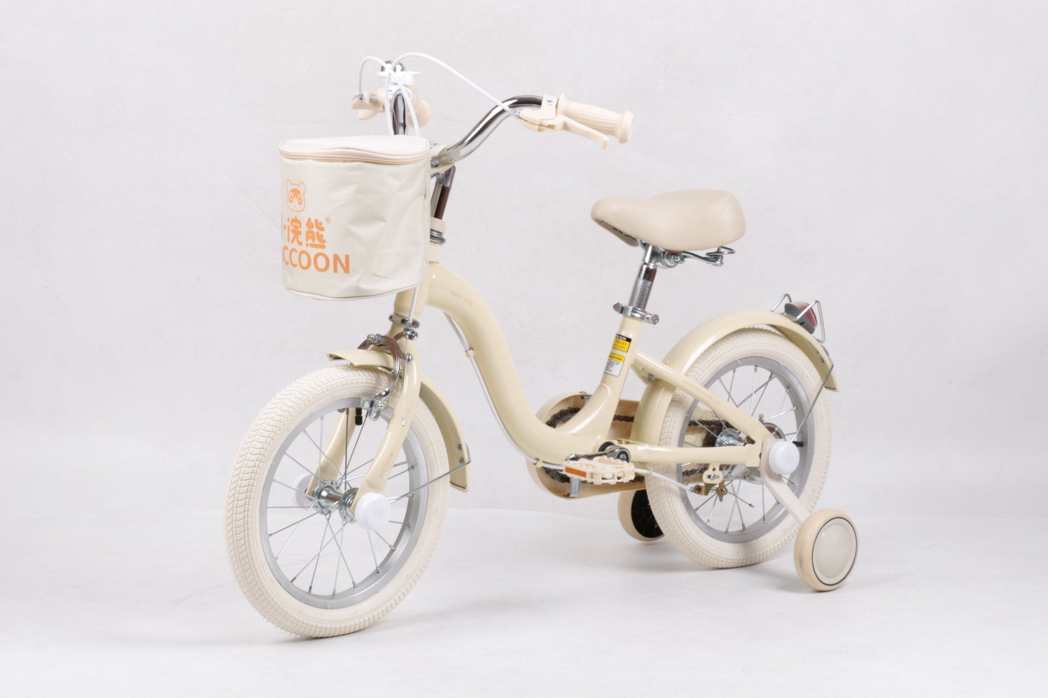 Raccoon Bicycle With Basket 14 Inch Beige TN23R06 14IN - Colorland Toys