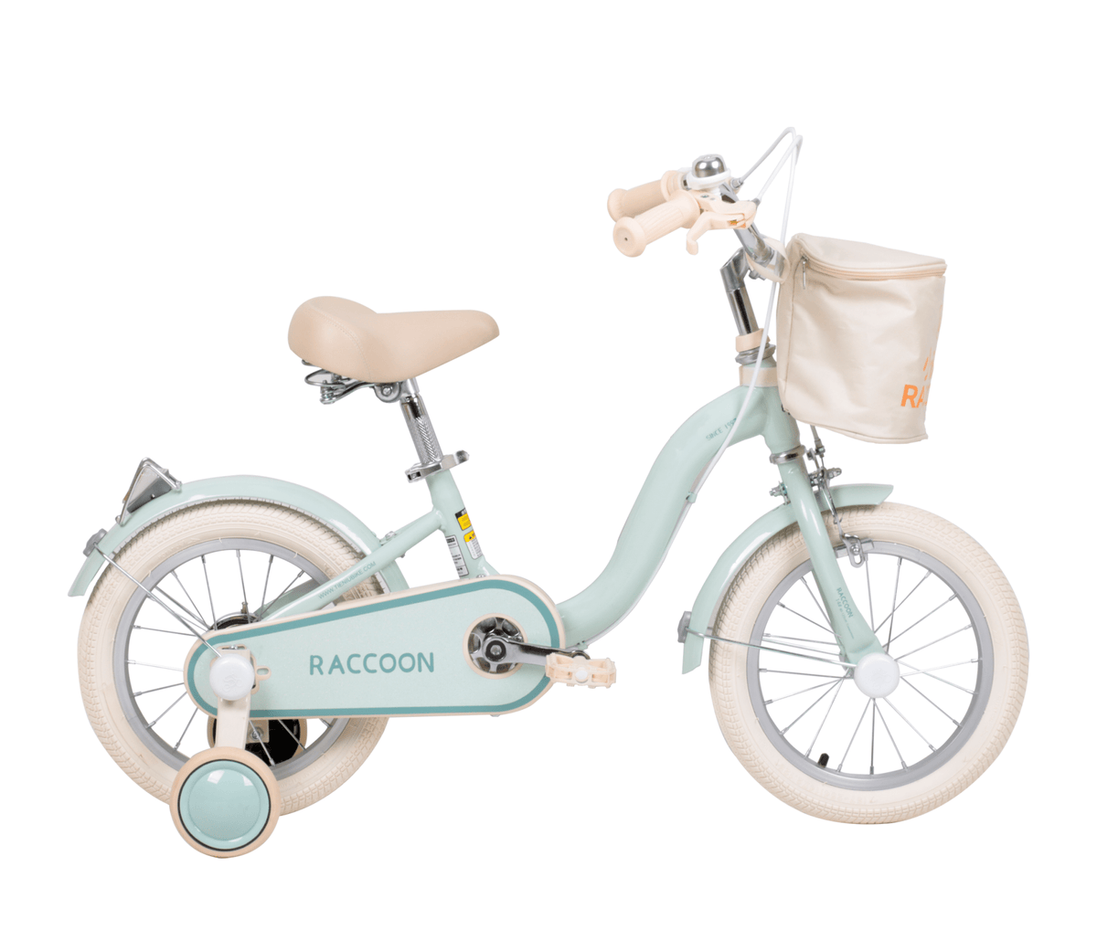 Raccoon Bicycle With Basket 14 Inch Green TN23R06 14IN - Colorland Toys