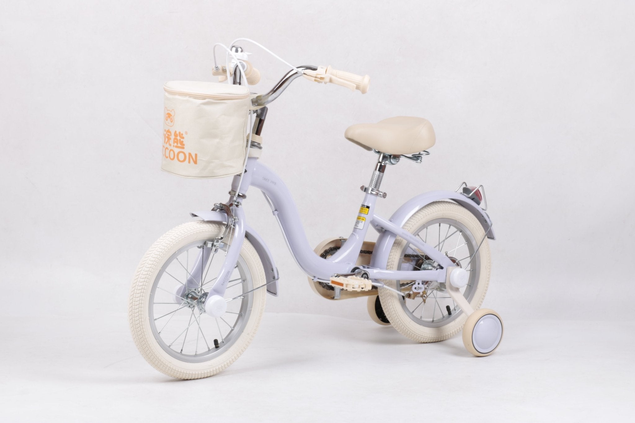 Raccoon Bicycle With Basket 14 Inch Purple TN23R06 14IN - Colorland Toys