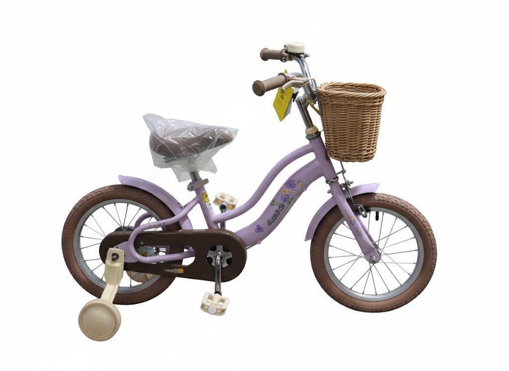 Raccoon Bicycle With Basket 14 Inch Purple TN24R65 14IN — image 1