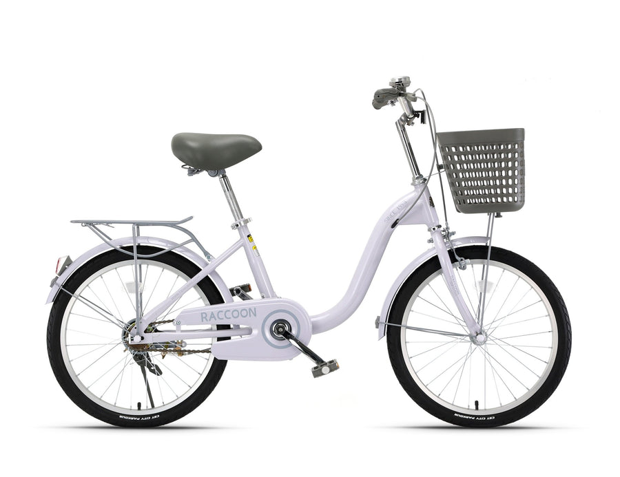 Raccoon Bicycle With Basket 20 Inch Purple TN24R78 — image 1