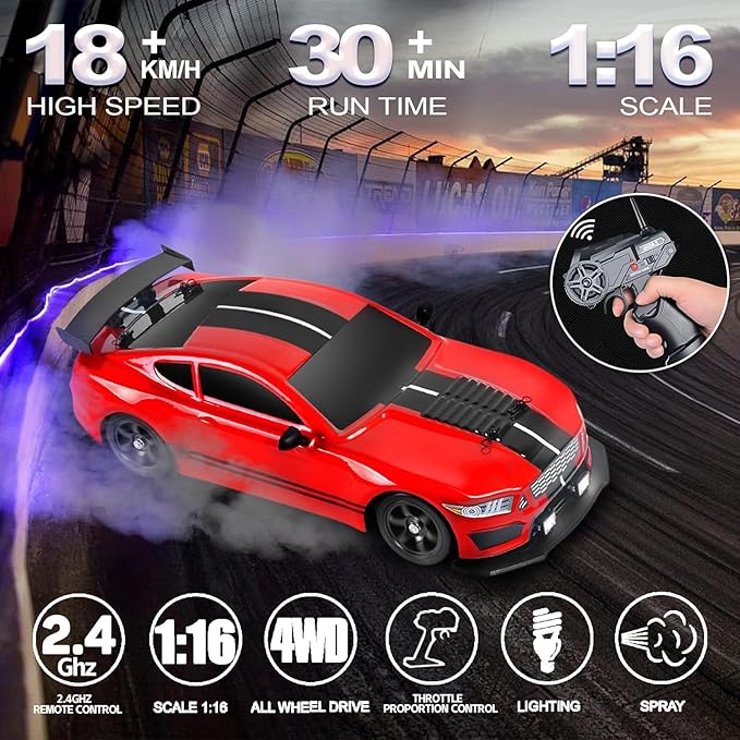 RC Car Drift King with Charger 1:16 Scale 699-160 — image 5