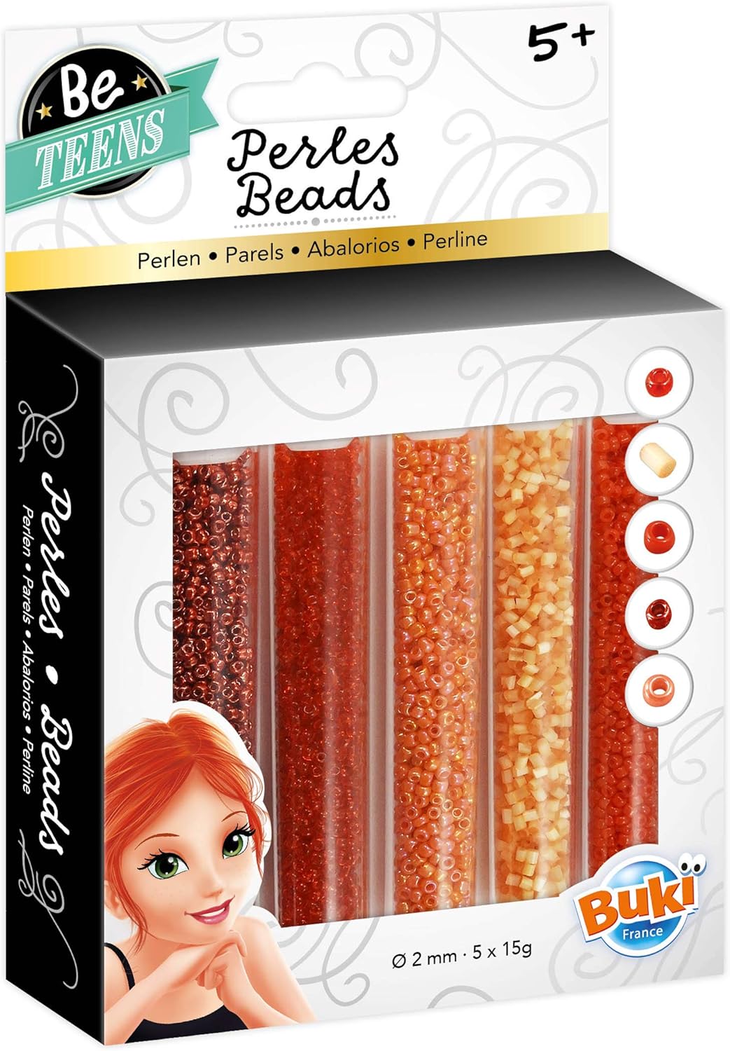 Buki Bead Tubes Red PE004