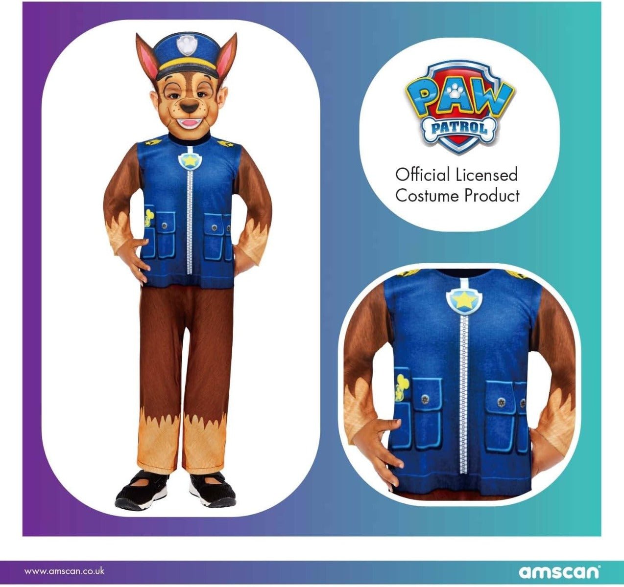 Rubies Paw Patrol Chase Costume 4 - 6 - Colorland Toys
