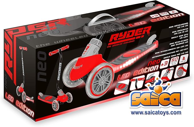 Ryder 3W Scooter Neo Light Red RY3404K - Colorland Toys