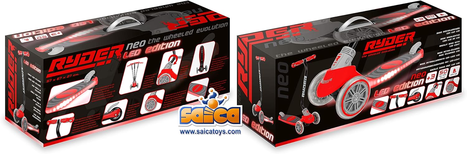 Ryder 3W Scooter Neo Light Red RY3404K - Colorland Toys