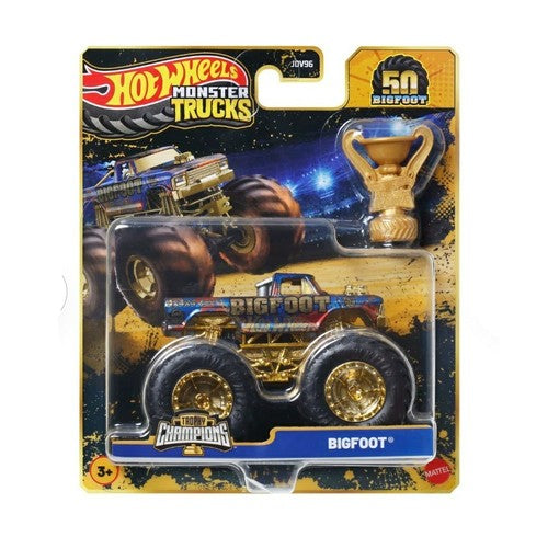 Hot Wheels Monster Trucks 1:64 Scale Bigfoot Trophy Champions Singles Asst JDV96