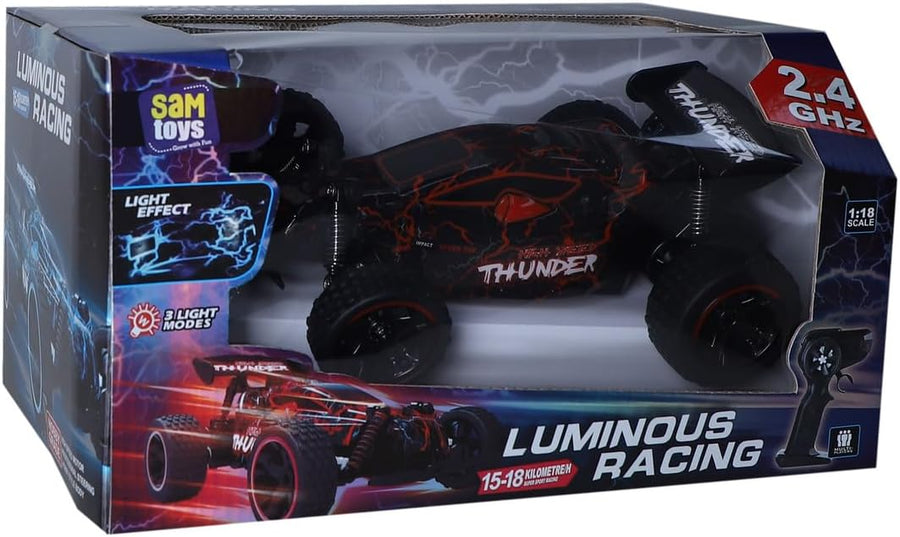 SAM TOYS Luminous 1:18 Racing RC Car – 2.4GHz, 3 Light Modes, Red — image 4