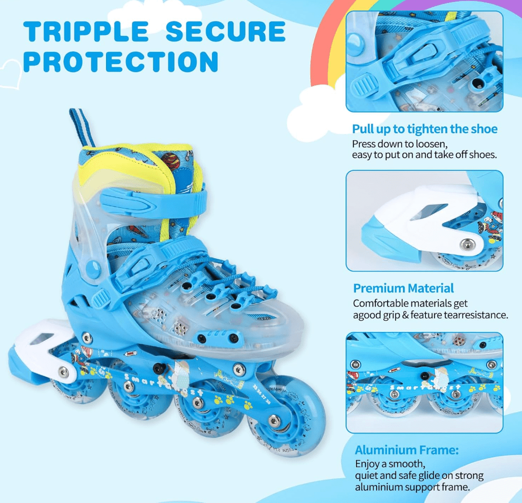 Skate Shoes Size 31-34 Blue Small — image 2