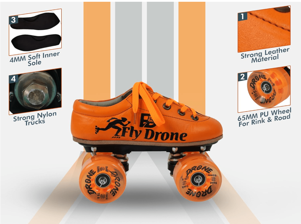 Skate Shoes Size 35 - 38 Orange SKATE155K - M - Colorland Toys