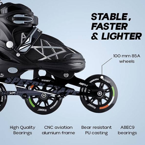 Skate Shoes Size 39 - 42 Gray SKATE155K - L - Colorland Toys