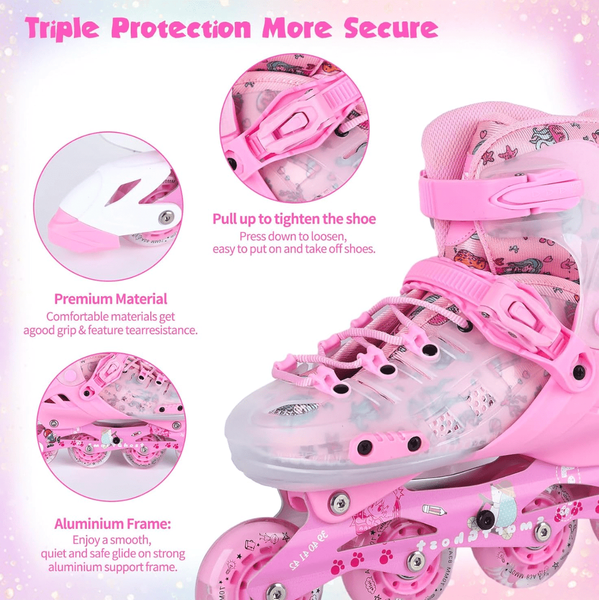 Skate Shoes Size 39-42 Pink Large — image 2