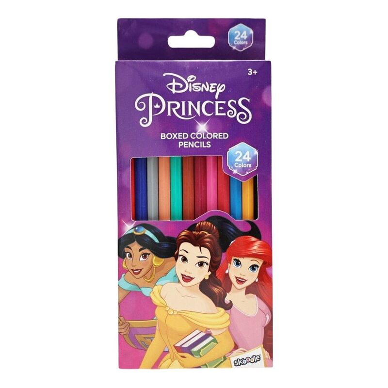 Skoodles Disney Princess Coloured Pencil 24 Pieces - Colorland Toys