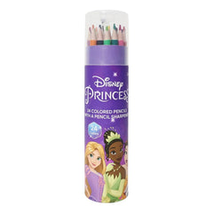 Skoodles Disney Princess Coloured Pencil With Sharpener 24 Pieces - Colorland Toys