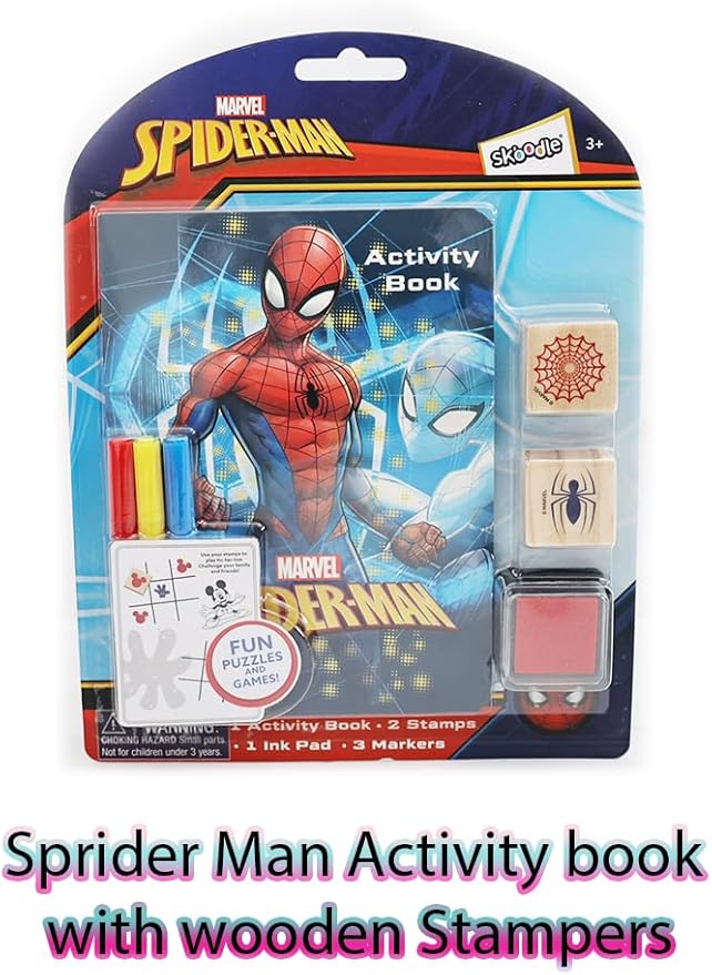 Skoodles Spider - Man Activity Book with Wooden Stampers - Colorland Toys