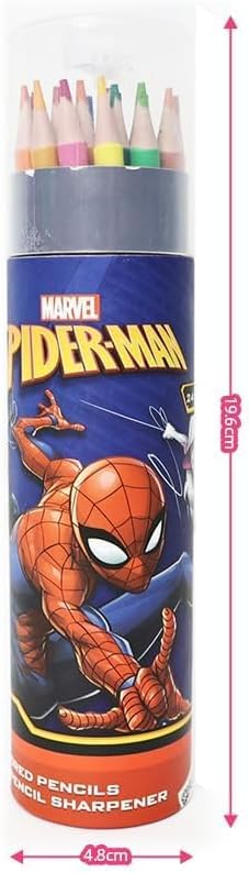 Skoodles Spider - Man Coloured Pencil With Sharpener 24 Pieces - Colorland Toys