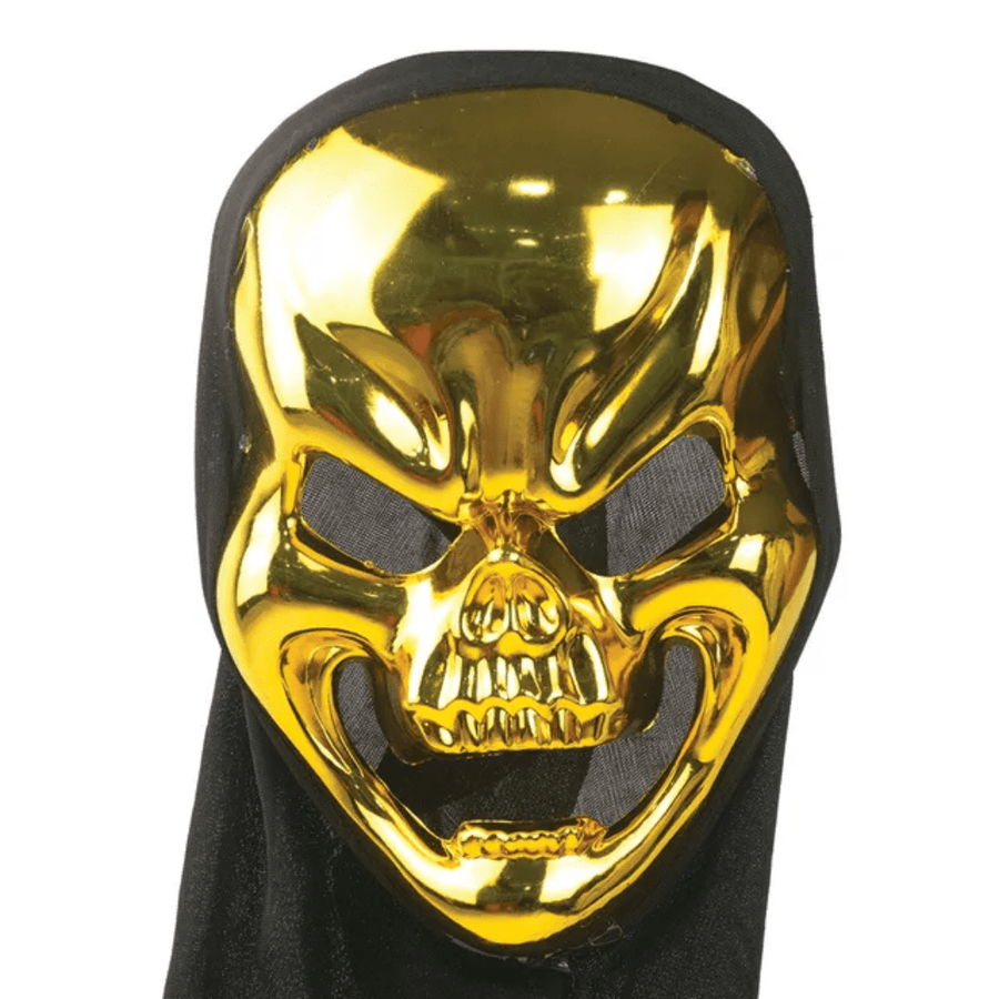 Skull Face Gold Halloween Mask — image 2