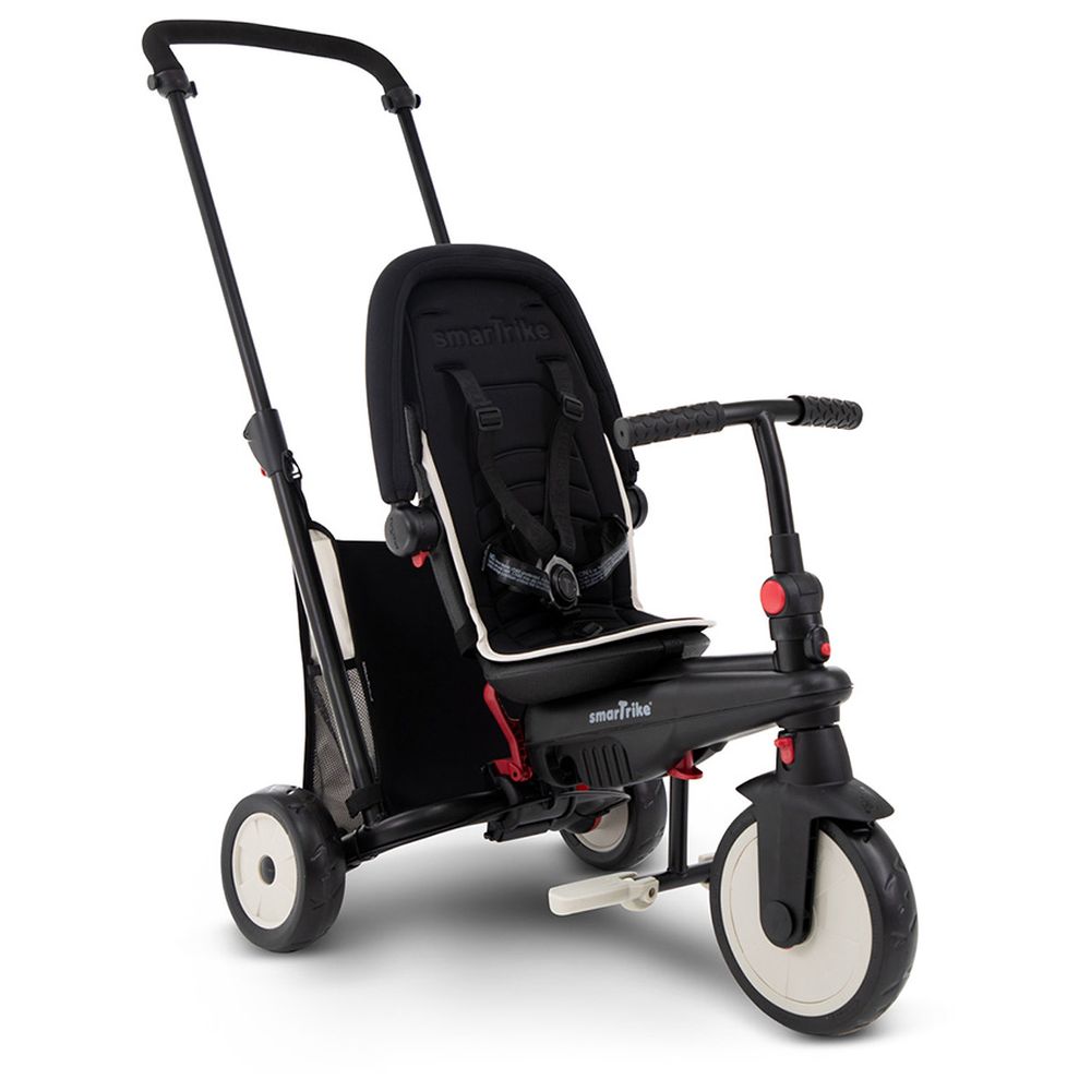 SmarTrike STR3 Folding 6 - in - 1 Trike Black with Cream Pipping 5021933 - Colorland Toys