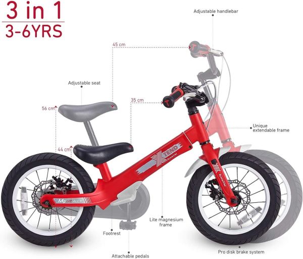SmarTrike Xtend Mg+ Junior Bike Hydraulic Disc Brake Red 2070500 - Colorland Toys