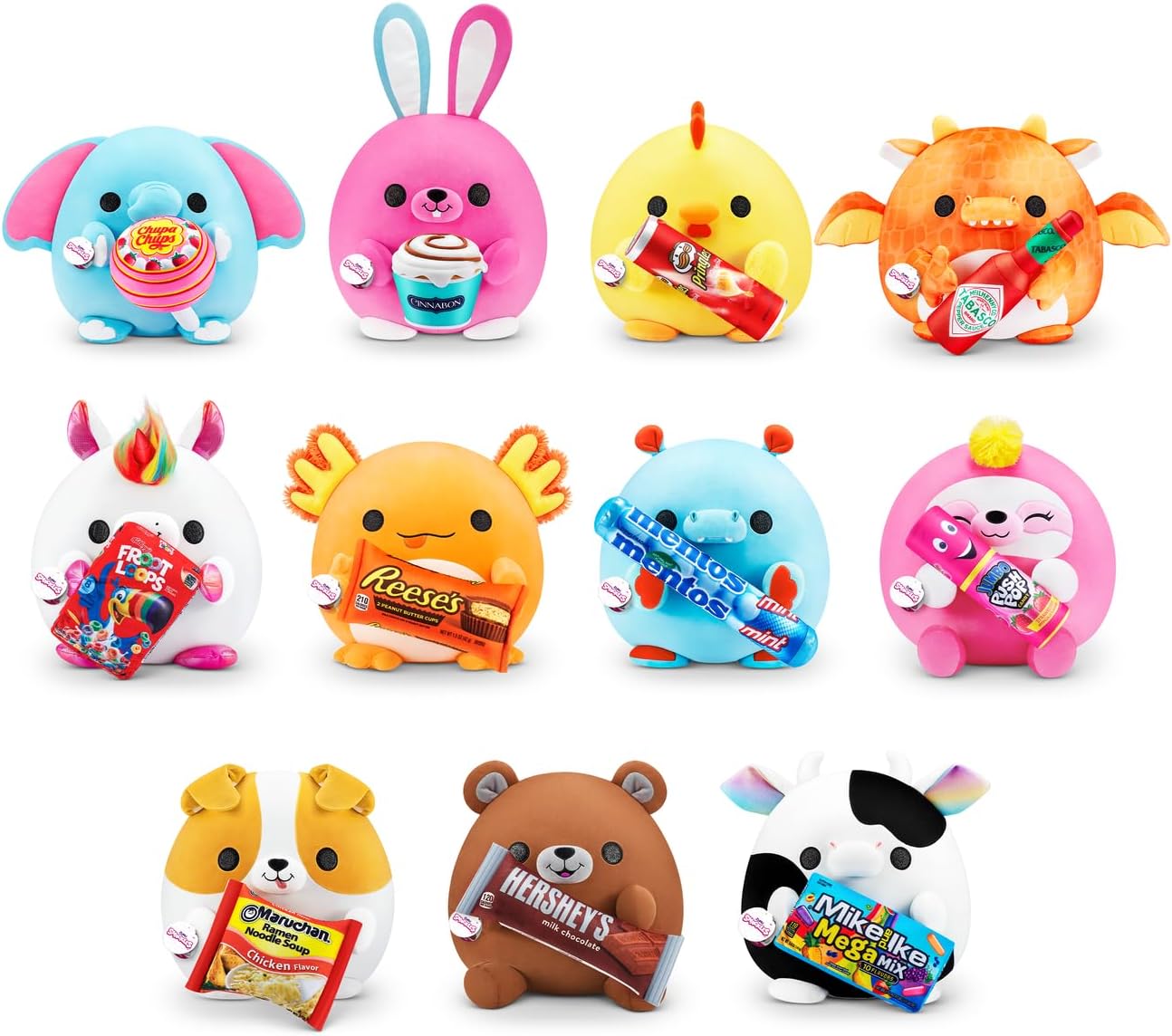 Snackles Holding Kellogg's Froot Loops - Unicorn Plush 14inch 77511B - Colorland Toys