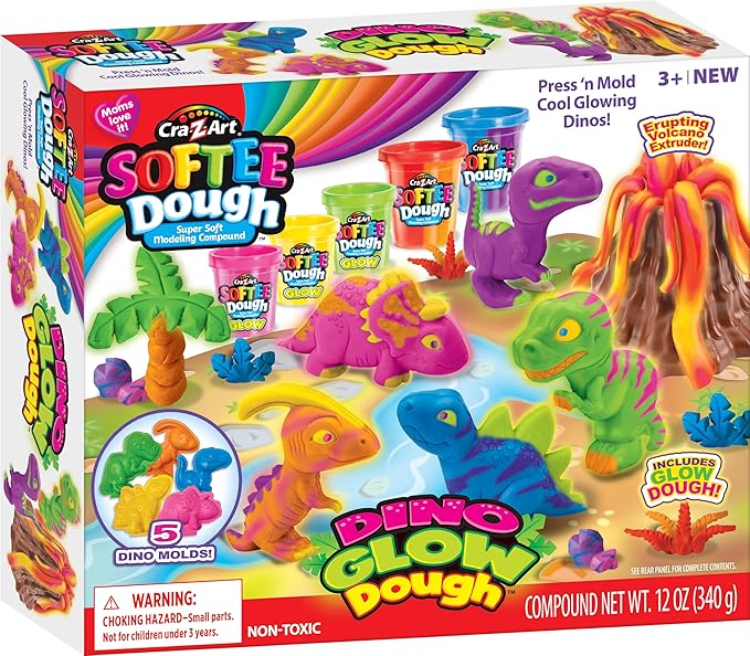 Softee Dough Dino Glow Dough CA - 66603 - Colorland Toys