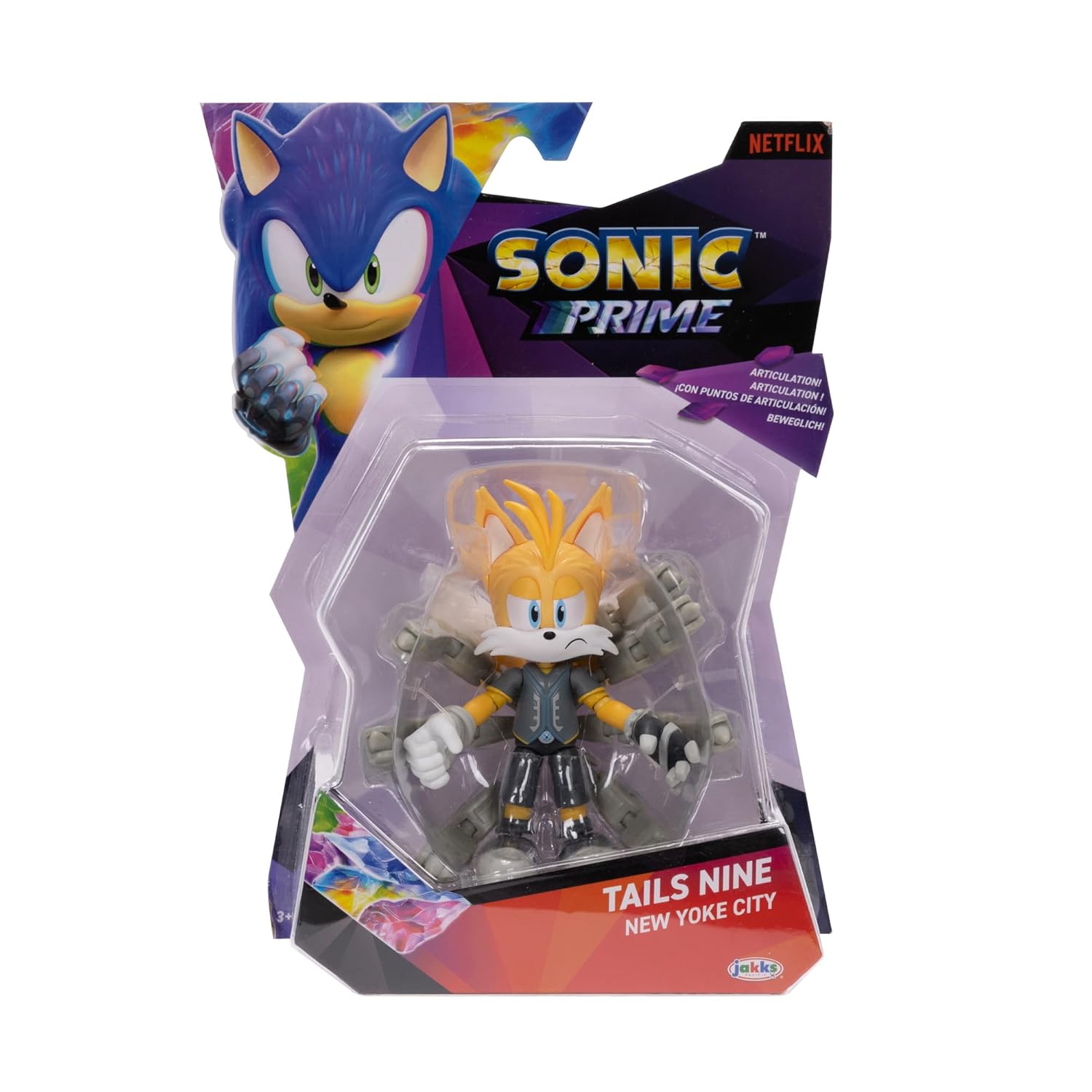 Sonic Prime New Yoke City Action Figure 5inch - Tails Nine - Colorland Toys