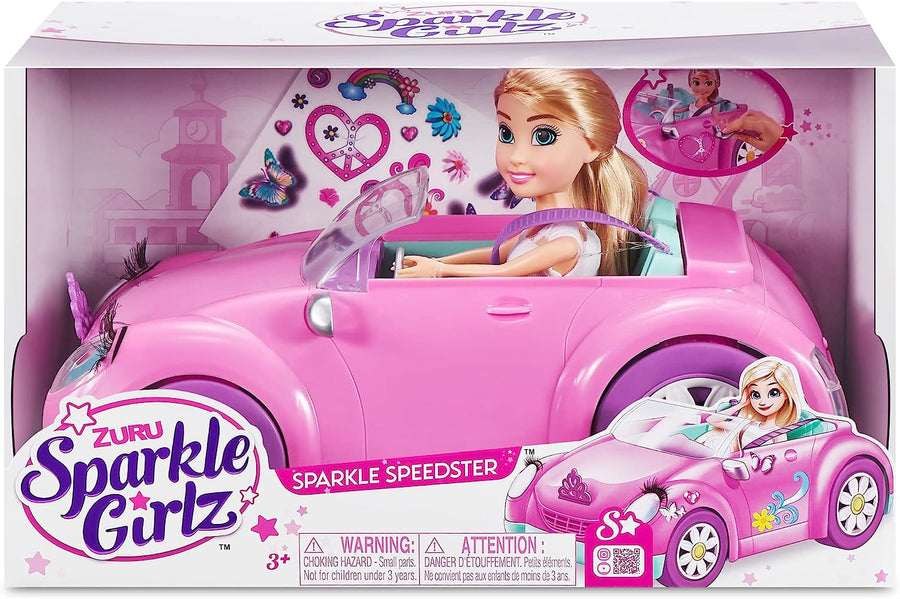 Sparkle Girlz Fashion Doll with Convertible Car Playset 10028