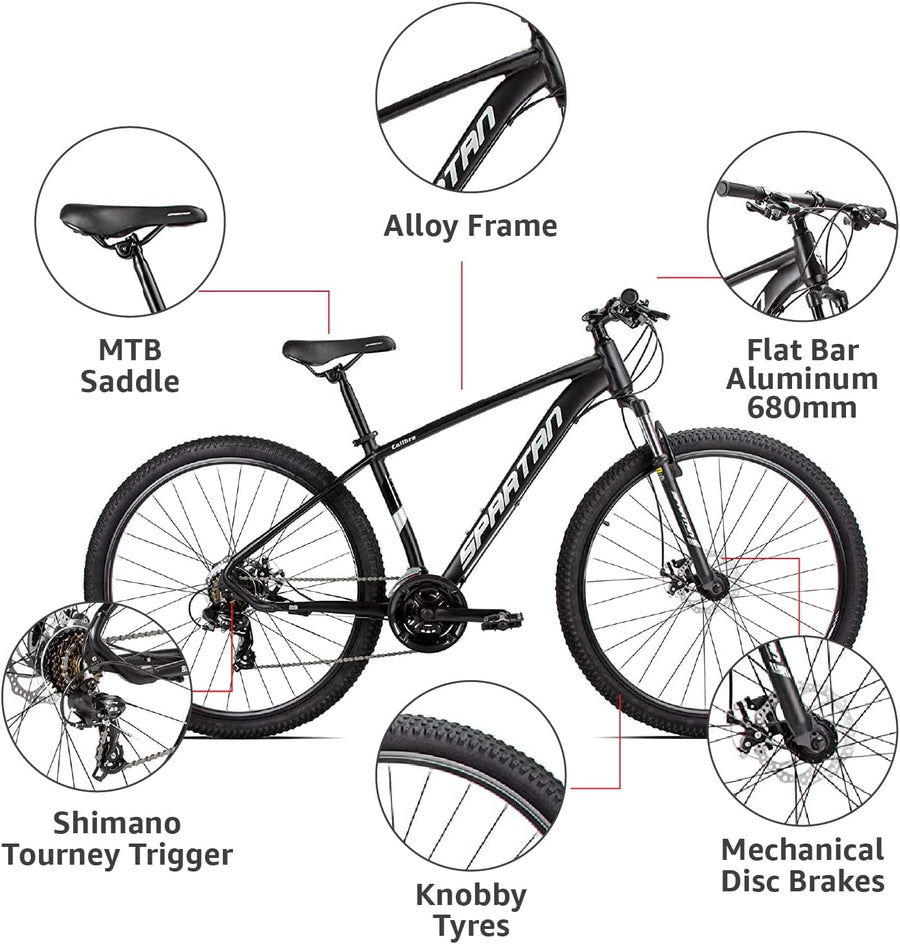 SPARTAN Uni Adult 27.5" Caliber Hardtail MTB Alloy - Charcoal Black, M — image 3