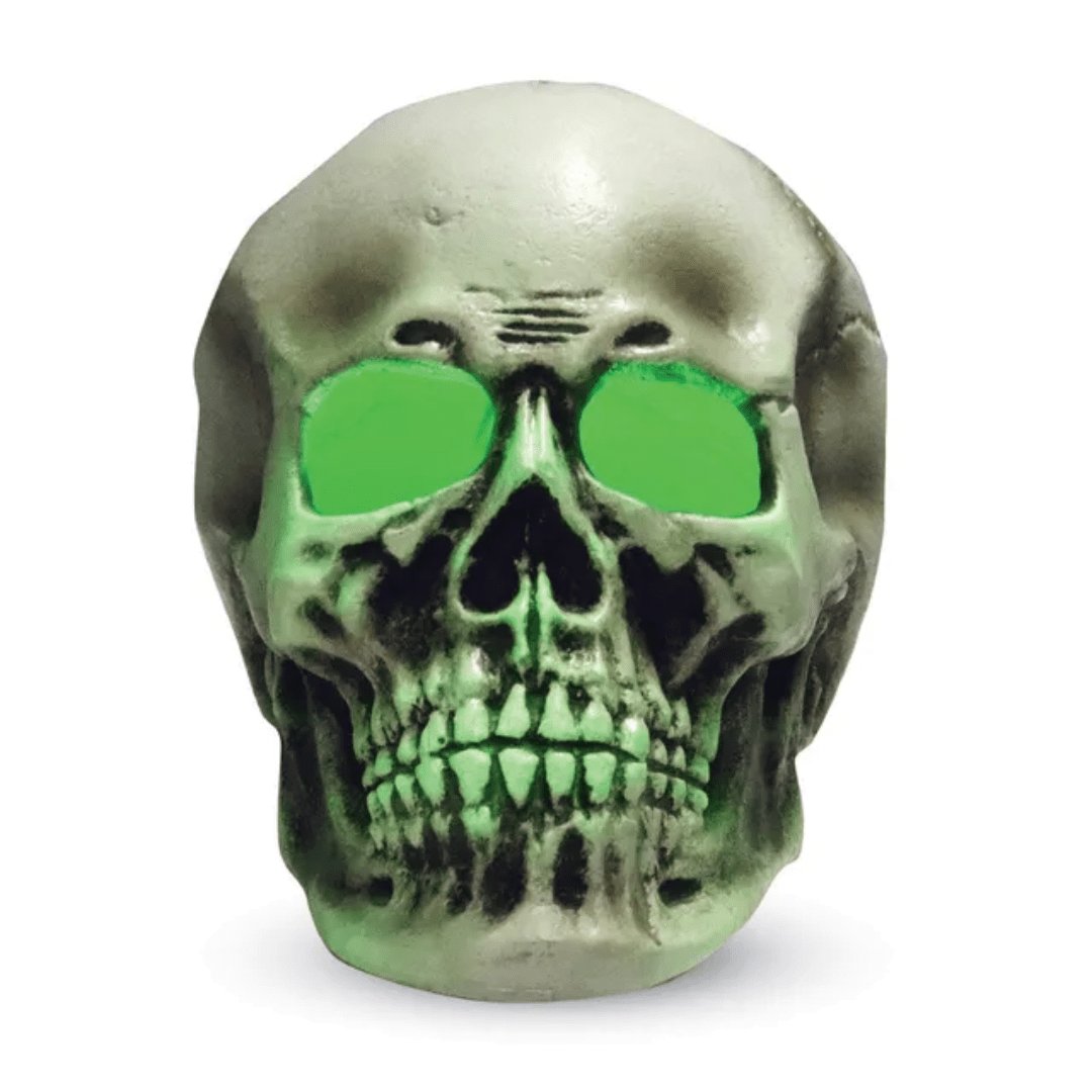 Spooky Halloween Green Light-Up Giant Skull - Halloween Decoration — image 1