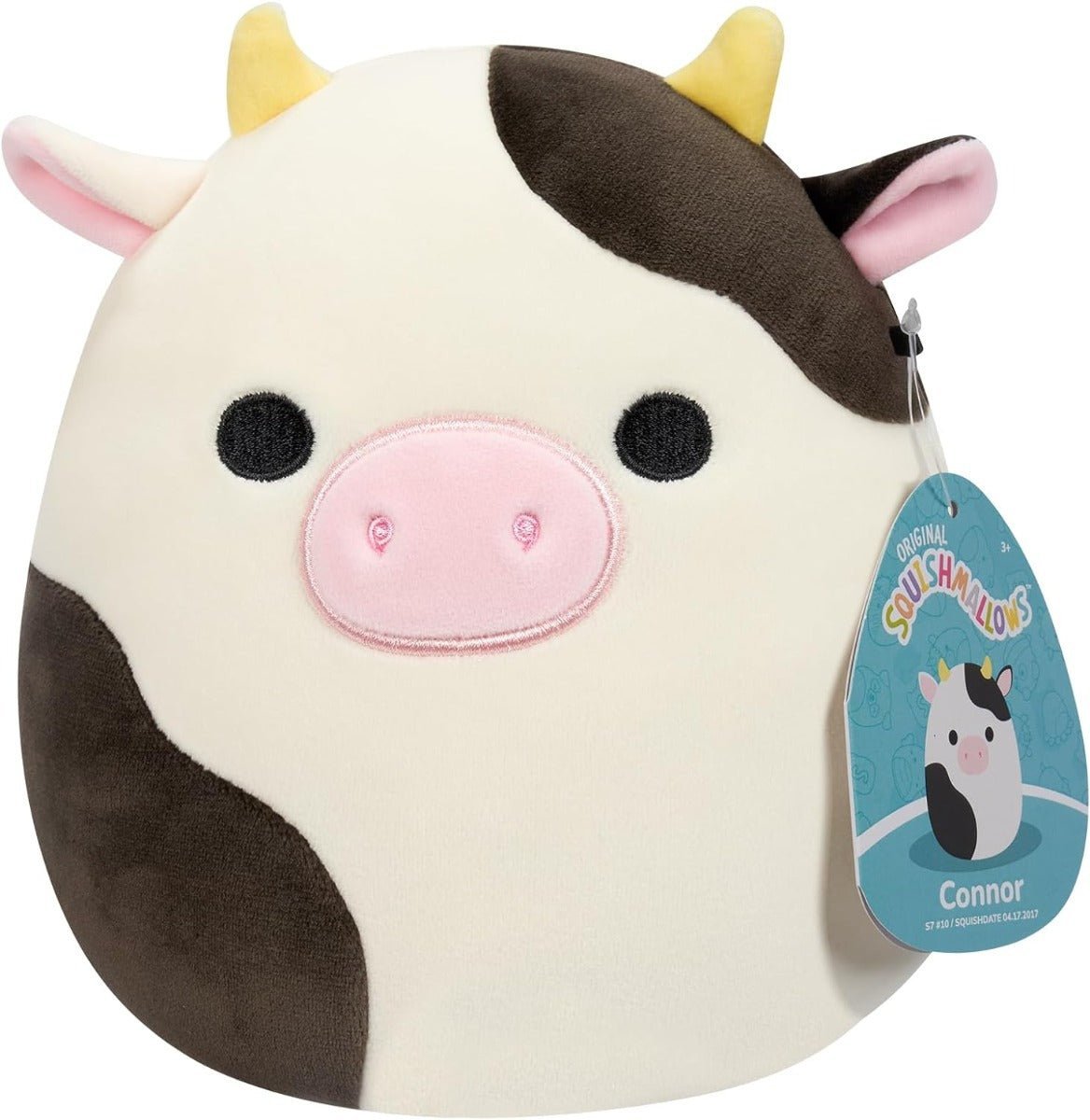 Squishmallow Connor Black and White Cow 7.5inches SQCR05373 - Colorland Toys