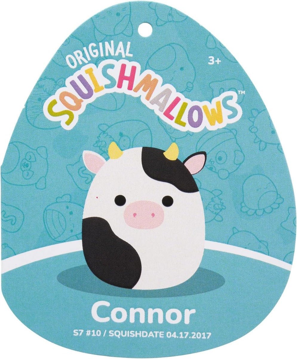 Squishmallow Connor Black and White Cow 7.5inches SQCR05373 - Colorland Toys