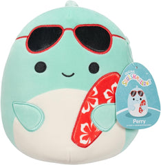 Squishmallow Perry Teal Dolphin with Sunglasses And Surfboard 7.5 Inches SQCR05372 - Colorland Toys