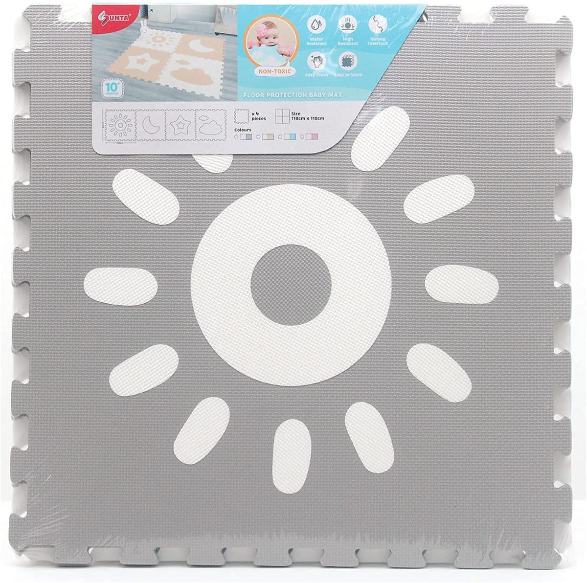 Sunta Weather Series Classic Puzzle Mat Grey 4pcs 911884 - Colorland Toys