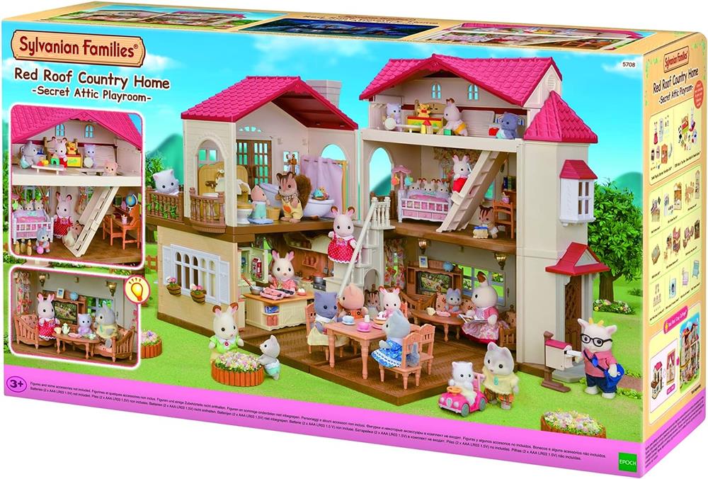 Sylvanian Families Red Roof Country Home Secret Attic Playroom 5708 - Colorland Toys