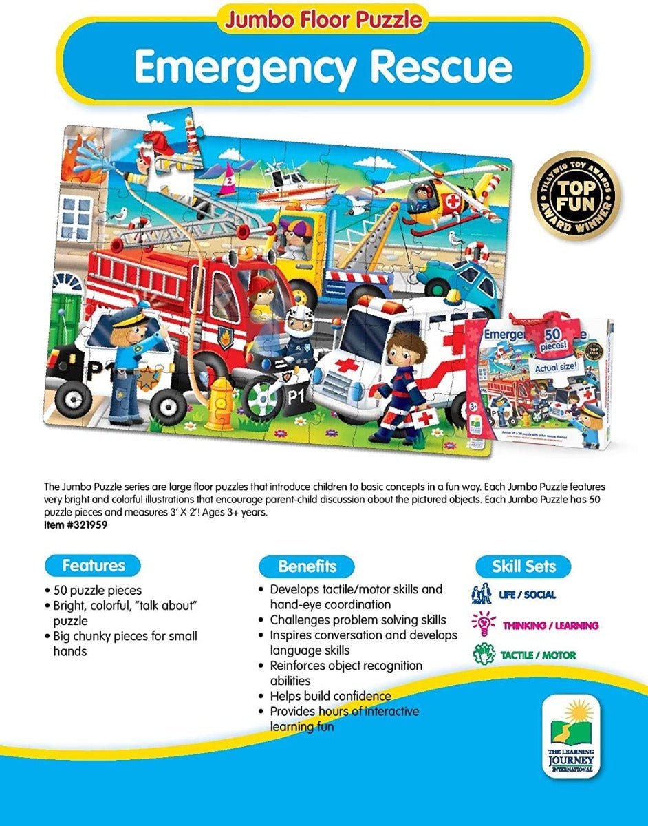The Learning Journey Jumbo Floor Puzzle Emergency Rescue 50pcs 321959 - Colorland Toys