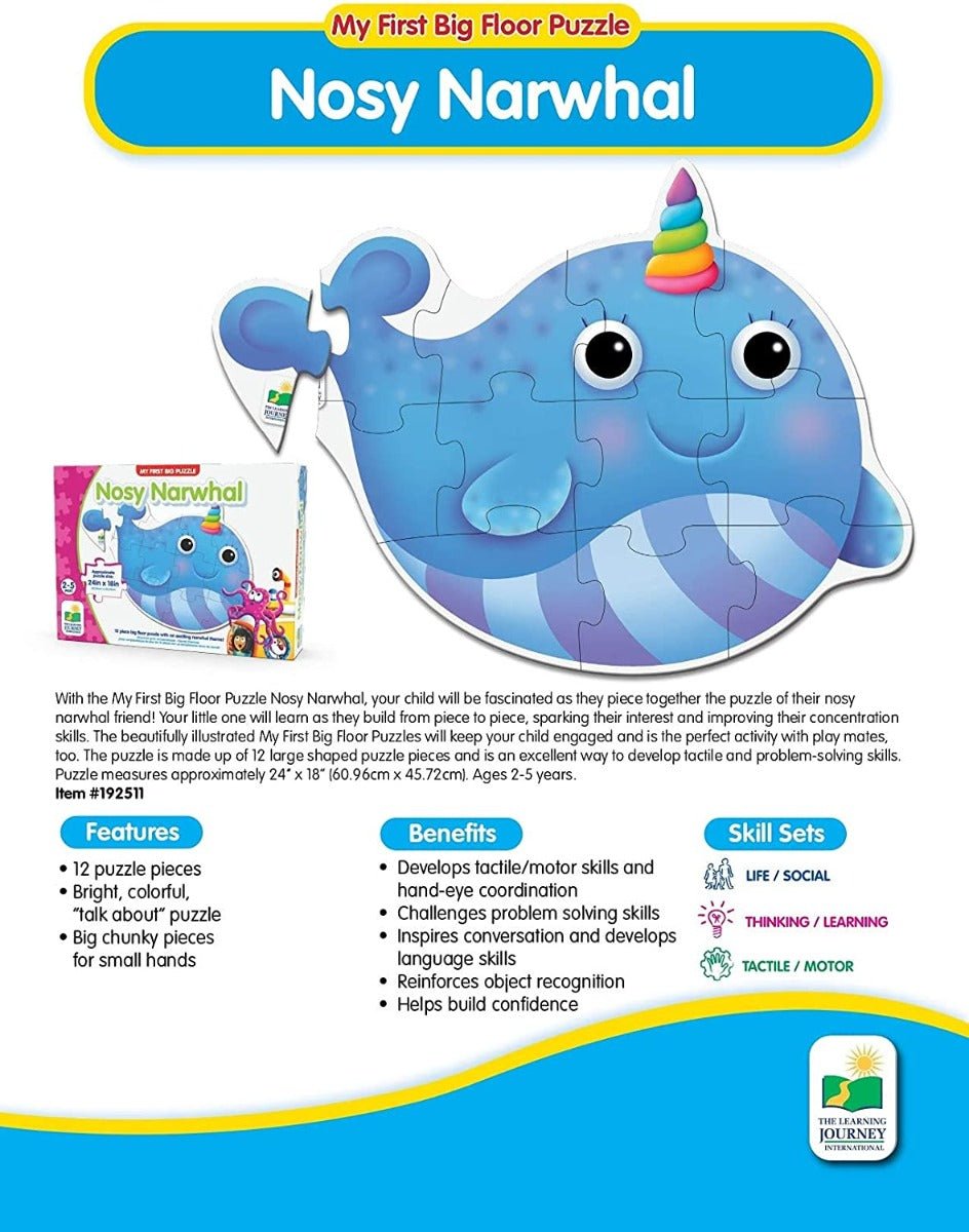 The Learning Journey My First Big Puzzle Nosy Narwhal 192511 - Colorland Toys