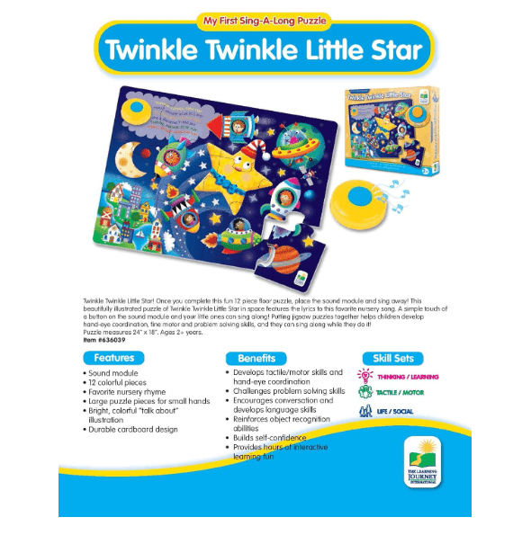 The Learning Journey My First Sing Along Puzzle Twinkle Twinkle Little Star 636039 - Colorland Toys