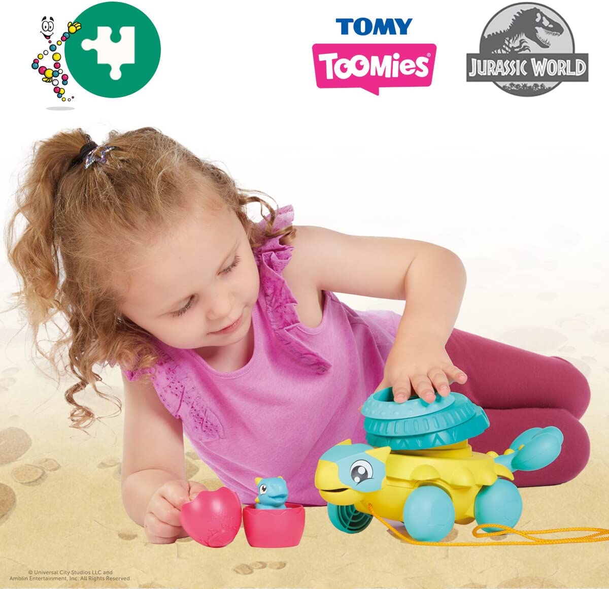 Tomy Toomies Jurassic World Stack & Pull Ankylosaurus E73410 - Colorland Toys