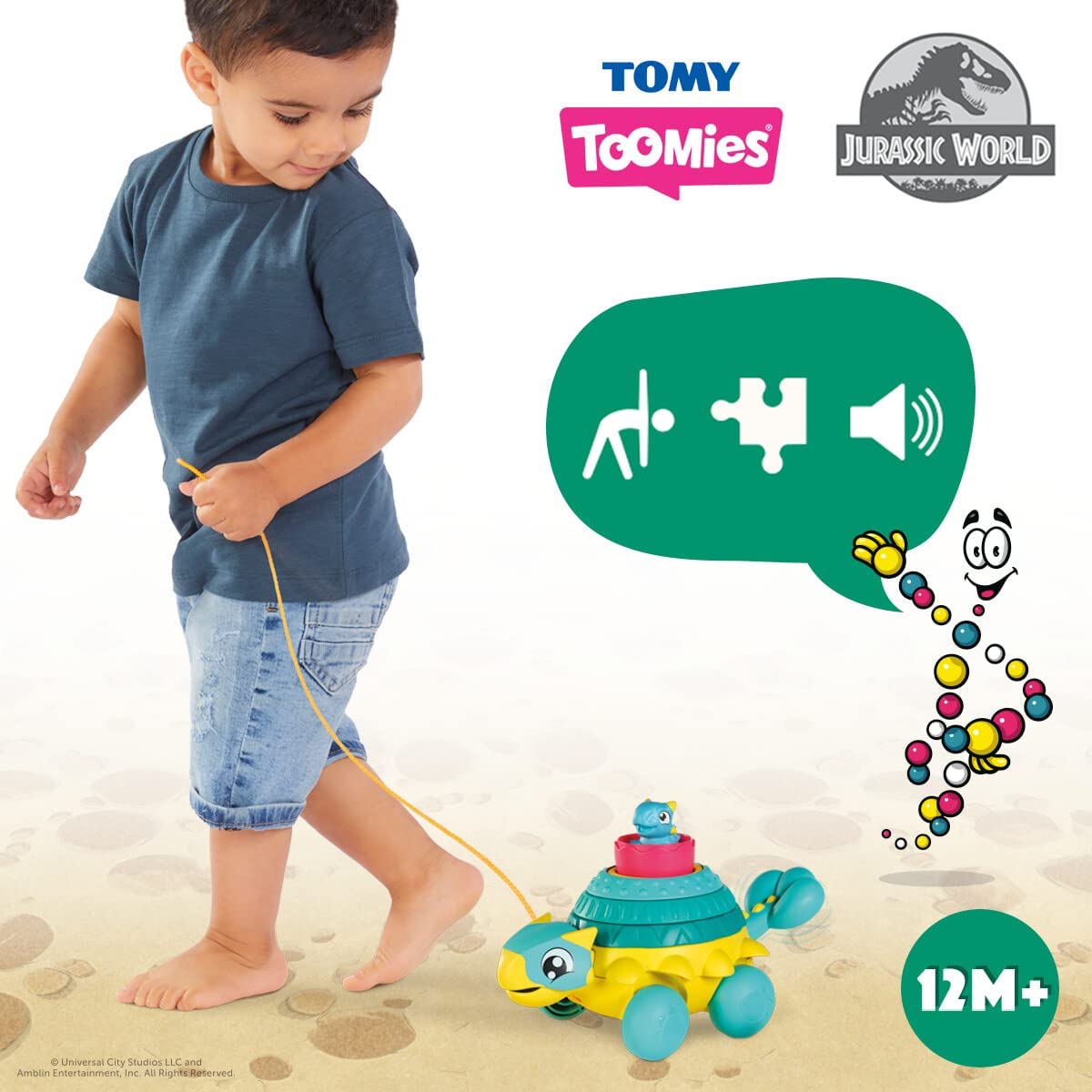 Tomy Toomies Jurassic World Stack & Pull Ankylosaurus E73410 - Colorland Toys