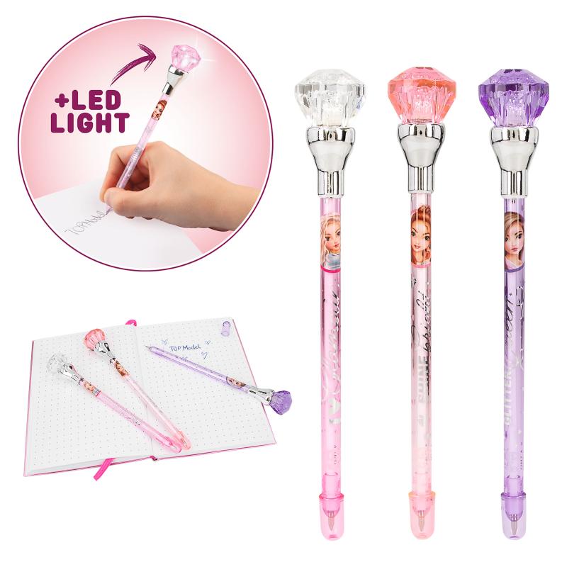 TOPModel Ballpen With Light - Glitter Queen