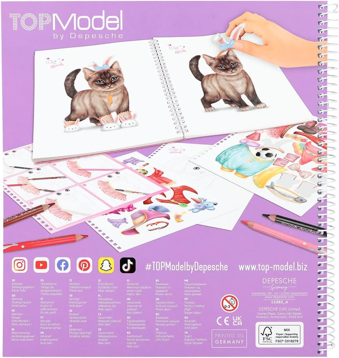TOPModel Create Your Top Model Kitty Colouring Book TM - 12282 - Colorland Toys