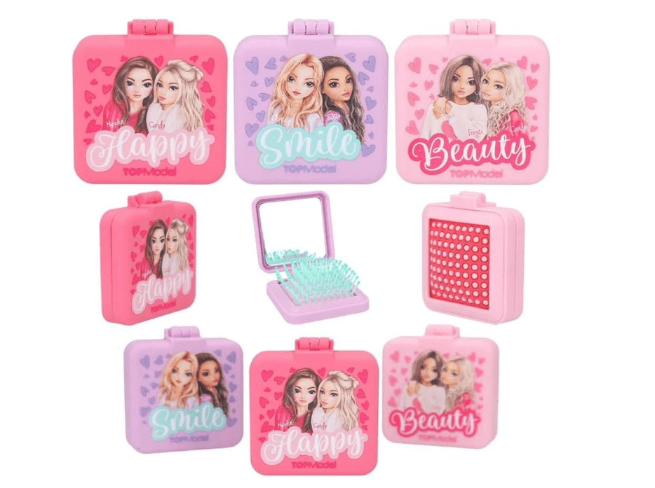 TOPModel Folding Hairbrush with Mirror Beauty Girl TM - 12118 - Colorland Toys