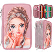 TOPModel Triple Pencil Case - Glitter Queen