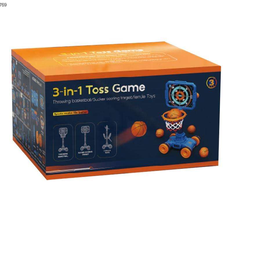 Toss Game 3 - In - 1 Throwing Basketball, Sucker Scoring Target, Ferrule Toys 801 - 17 - Colorland Toys