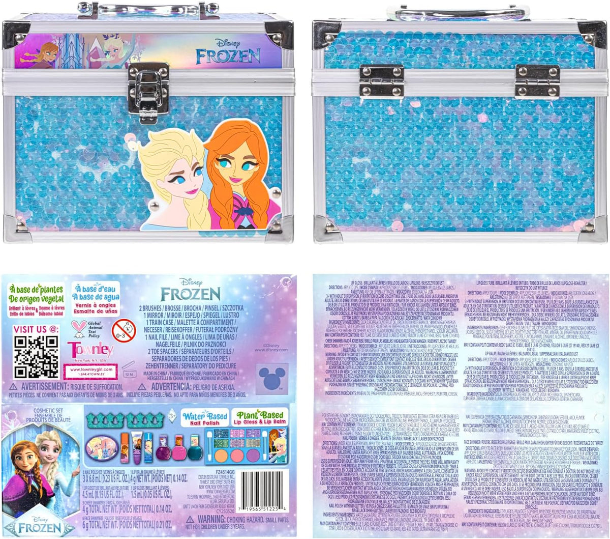Townley Girl Disney Frozen Train Case Cosmetic Makeup Set for Kids — image 9