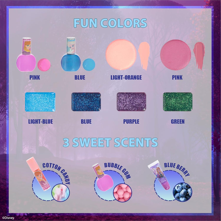 Townley Girl Disney Frozen Train Case Cosmetic Makeup Set for Kids — image 4