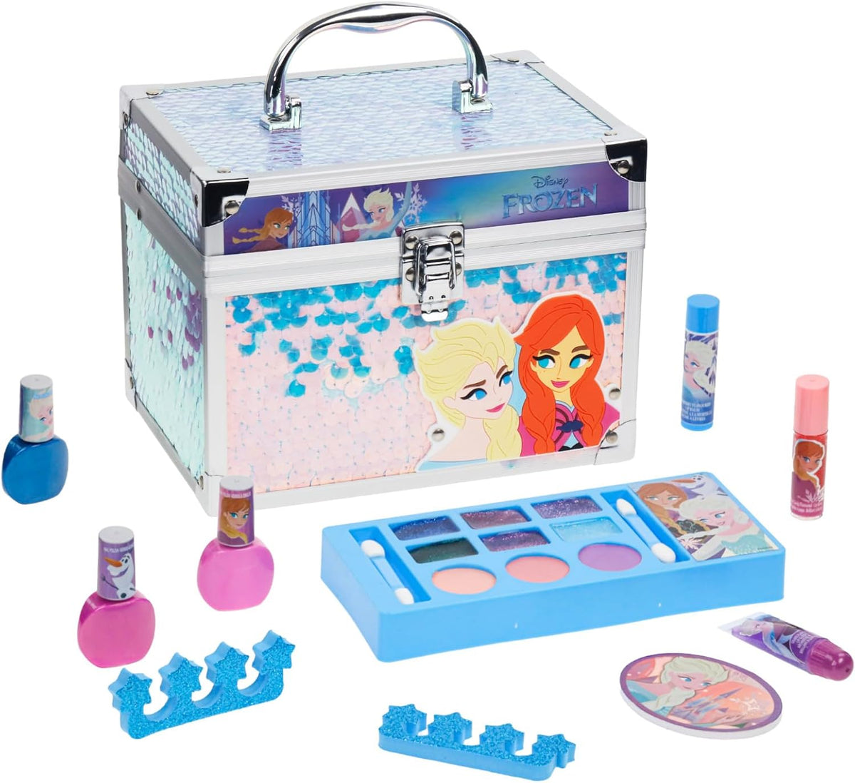 Townley Girl Disney Frozen Train Case Cosmetic Makeup Set for Kids - Colorland Toys